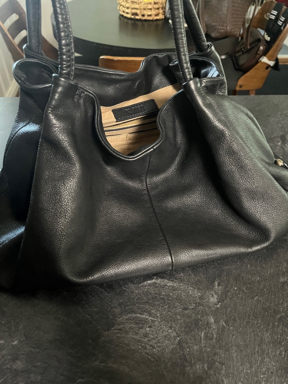 Hobo Black Leather Tote Handbag